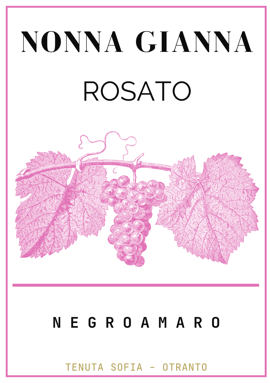 Bottiglia di vino rosato Nonna Gianna della Tenuta Sofia