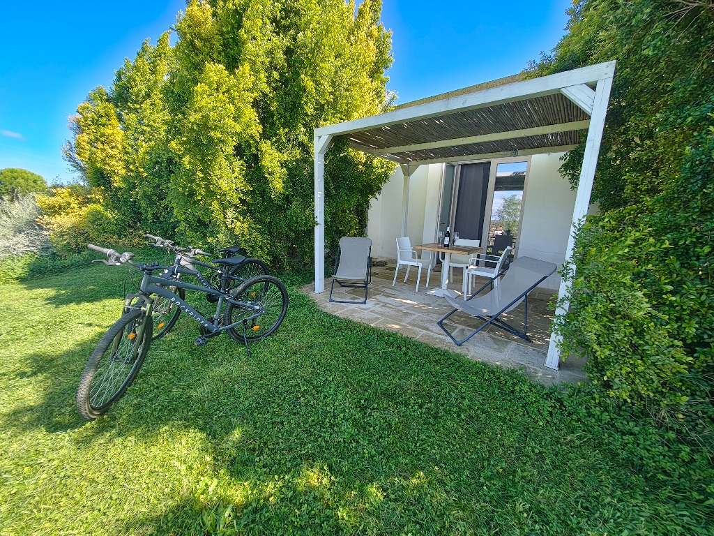 Biciclette Rockrider nel giardino della Tenuta Sofia